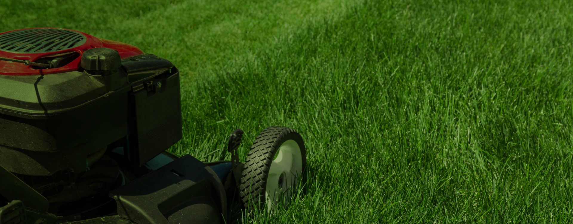 mowing a lawn area